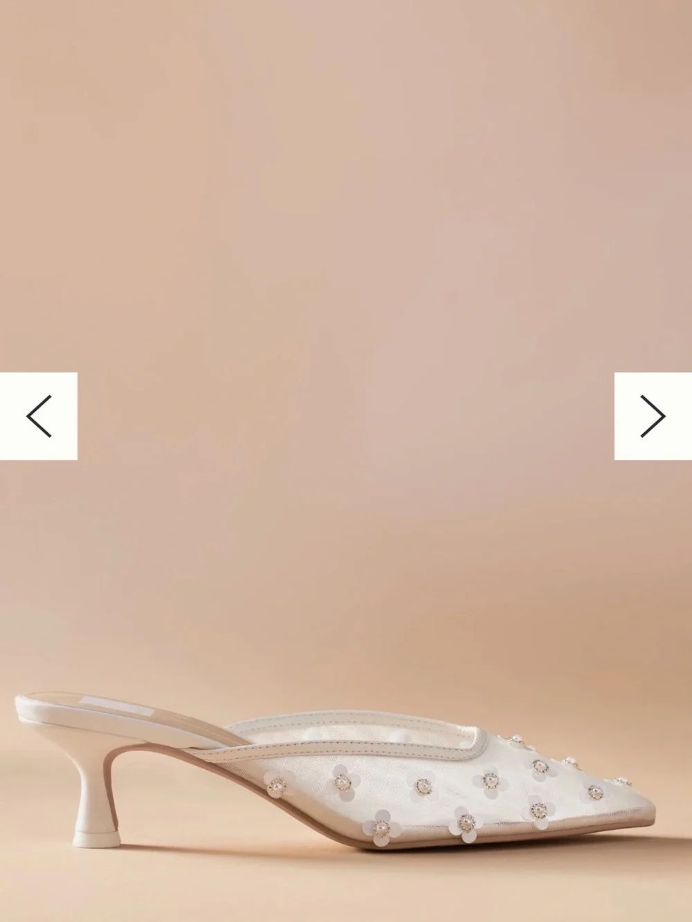 Dolce Vita Clara Embellished Pointed-Toe Mules Silver Mesh
